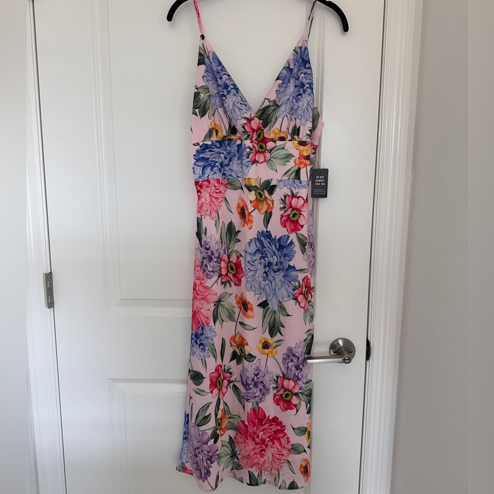 NWT - Floral Maxi Dress with Spaghetti Straps - Size M